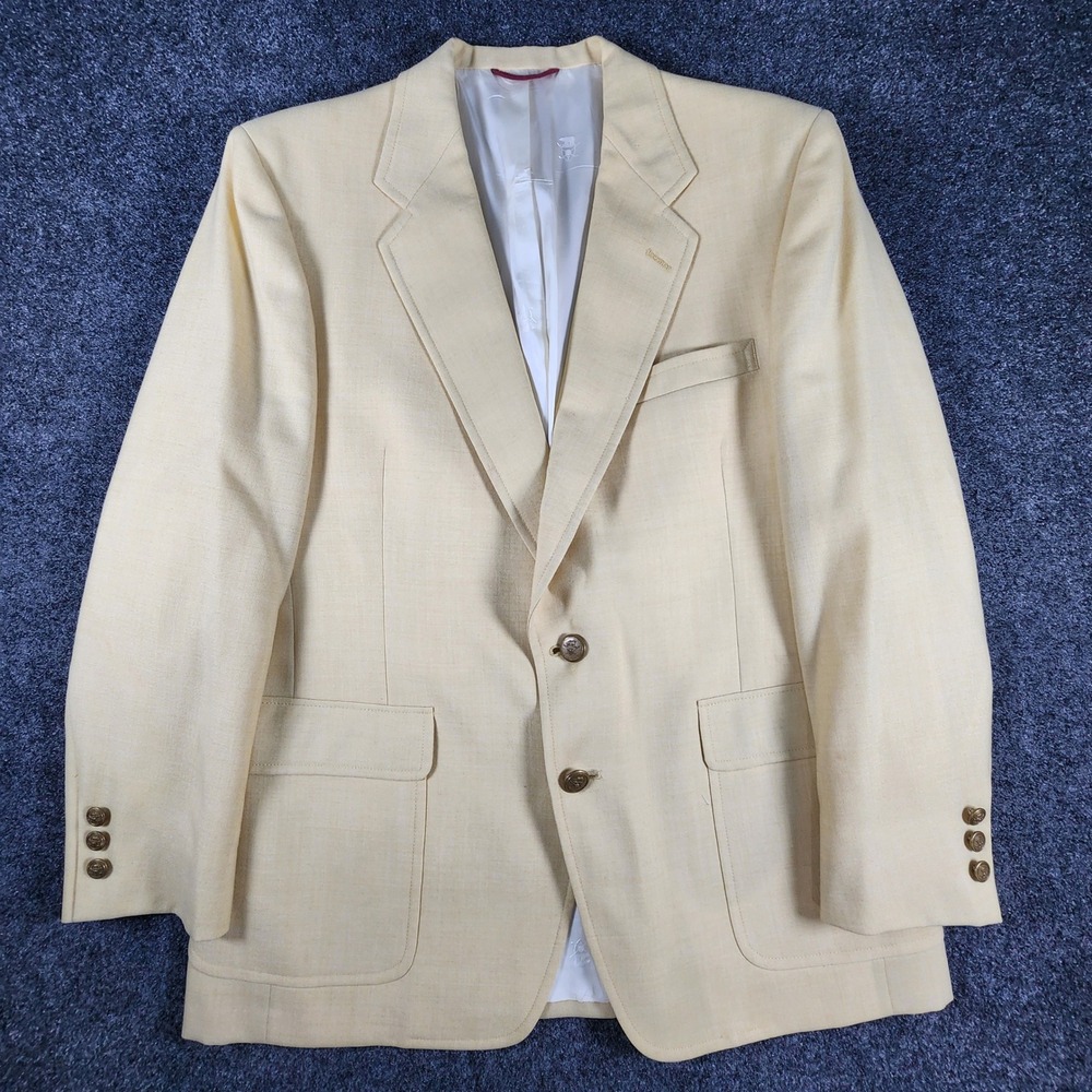 VTG Jack Nicklaus Golden Bear Sport Coat Mens 42R Yellow Blazer Shulman's - Picture 3 of 15